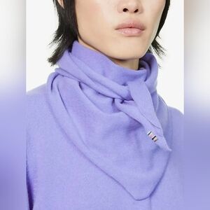 Extreme Cashmere Knit Bandana Scarf Light Purple Unisex Luxury NWT